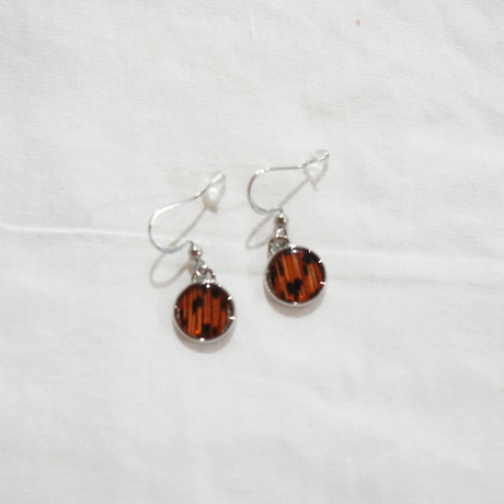 Lionfish Dangling Earrings with Circle Pendant