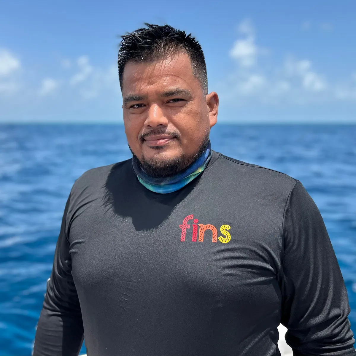 Marvin Bigs Caal on the water in southern Belize