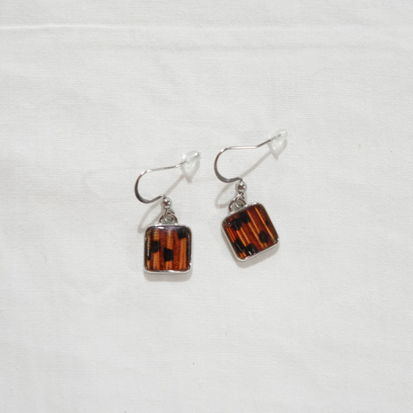 Lionfish Dangling Earrings with Square Pendant